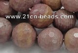 CRC63 15.5 inches 18mm faceted round rhodochrosite gemstone beads