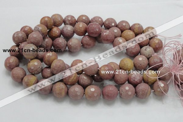 CRC63 15.5 inches 18mm faceted round rhodochrosite gemstone beads