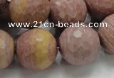 CRC64 15.5 inches 20mm faceted round rhodochrosite gemstone beads