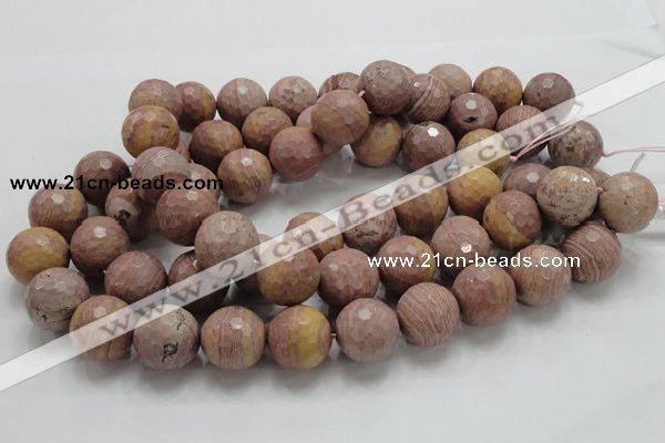 CRC64 15.5 inches 20mm faceted round rhodochrosite gemstone beads