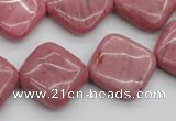 CRC685 15.5 inches 18*18mm diamond rhodochrosite beads wholesale