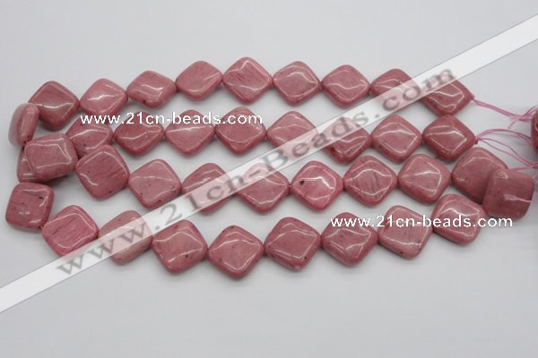 CRC685 15.5 inches 18*18mm diamond rhodochrosite beads wholesale