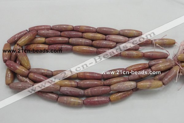 CRC69 15.5 inches 10*30mm rice rhodochrosite gemstone beads