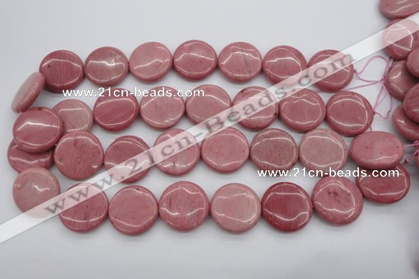 CRC694 15.5 inches 25mm flat round rhodochrosite beads wholesale