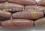 CRC70 15.5 inches 12*40mm rice rhodochrosite gemstone beads