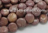 CRC71 15.5 inches 10mm flat round rhodochrosite gemstone beads