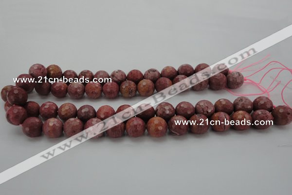 CRC804 15.5 inches 12mm faceted round Brazilian rhodochrosite beads