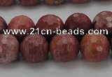 CRC805 15.5 inches 14mm faceted round Brazilian rhodochrosite beads