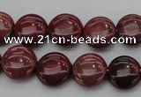 CRC814 15.5 inches 12mm flat round Brazilian rhodochrosite beads