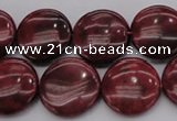 CRC817 15.5 inches 18mm flat round Brazilian rhodochrosite beads