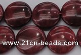 CRC819 15.5 inches 25mm flat round Brazilian rhodochrosite beads