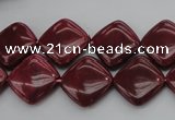 CRC841 15.5 inches 14*14mm diamond Brazilian rhodochrosite beads
