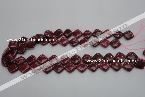 CRC841 15.5 inches 14*14mm diamond Brazilian rhodochrosite beads