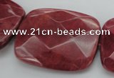 CRC853 15.5 inches 30*40mm faceted rectangle Brazilian rhodochrosite beads