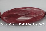 CRC862 15.5 inches 25*50mm faceted oval Brazilian rhodochrosite beads