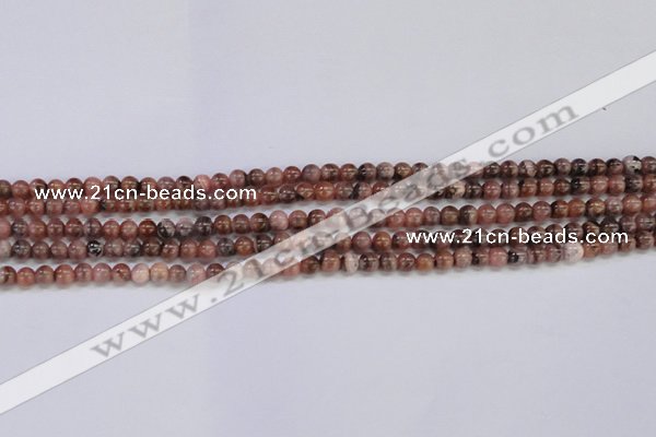 CRC911 15.5 inches 4mm round natural rhodochrosite beads