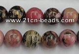 CRD04 15.5 inches 12mm round natural rhodonite gemstone beads