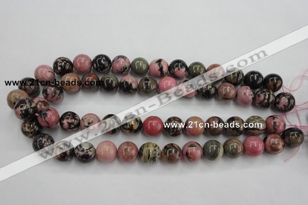 CRD04 15.5 inches 12mm round natural rhodonite gemstone beads