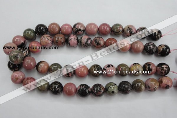 CRD06 15.5 inches 16mm round natural rhodonite gemstone beads