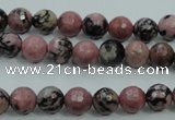 CRD11 15.5 inches 6mm faceted round rhodonite gemstone beads