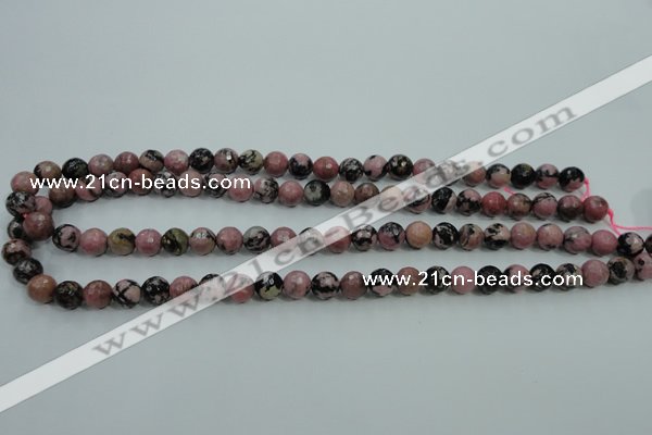 CRD11 15.5 inches 6mm faceted round rhodonite gemstone beads