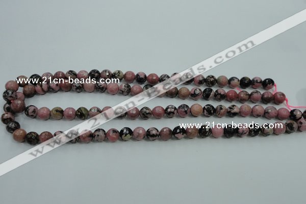 CRD12 15.5 inches 8mm faceted round rhodonite gemstone beads