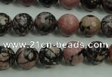 CRD14 15.5 inches 10mm faceted round rhodonite gemstone beads