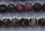 CRD24 15.5 inches 6mm round matte rhodonite beads wholesale