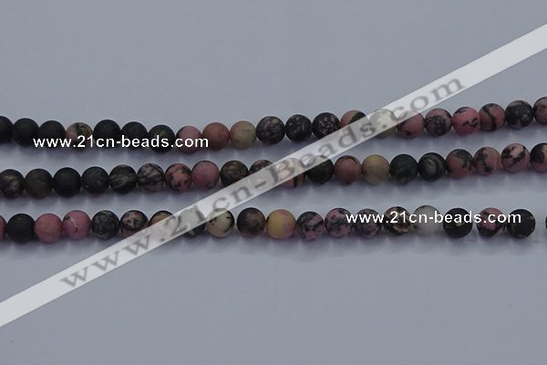 CRD24 15.5 inches 6mm round matte rhodonite beads wholesale