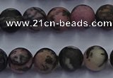 CRD25 15.5 inches 8mm round matte rhodonite beads wholesale