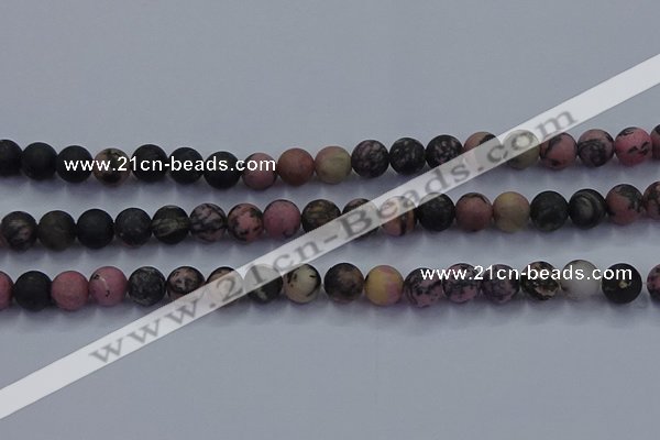 CRD25 15.5 inches 8mm round matte rhodonite beads wholesale