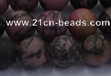 CRD27 15.5 inches 12mm round matte rhodonite beads wholesale