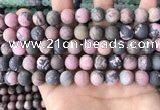 CRD33 15.5 inches 10mm round matte rhodonite beads wholesale
