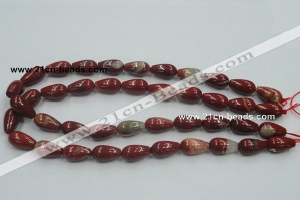 CRE04 16 inches 10*20mm teardrop natural red jasper beads wholesale