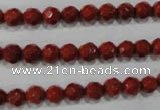 CRE101 15.5 inches 6mm faceted round red jasper beads wholesale