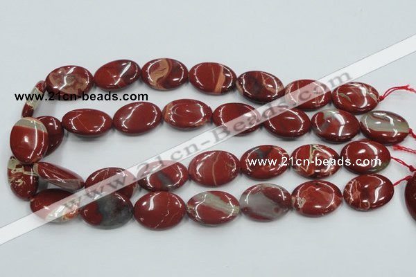 CRE12 16 inches 18*25mm oval natural red jasper beads wholesale