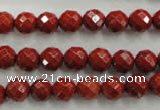 CRE153 15.5 inches 8mm faceted round red jasper beads wholesale