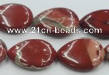 CRE16 16 inches 18*25mm flat teardrop natural red jasper beads wholesale