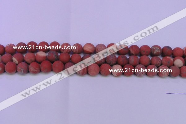 CRE160 15.5 inches 4mm round matte red jasper beads