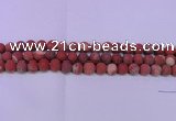 CRE161 15.5 inches 6mm round matte red jasper beads