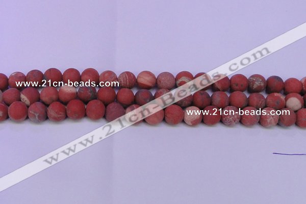 CRE161 15.5 inches 6mm round matte red jasper beads