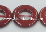 CRE22 16 inches 30mm donut natural red jasper beads wholesale