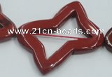 CRE23 16 inches 30*40mm bowknot natural red jasper beads wholesale