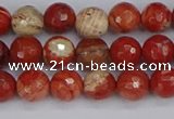 CRE331 15.5 inches 6mm faceted round red jasper beads