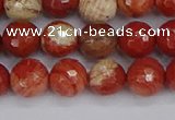 CRE332 15.5 inches 8mm faceted round red jasper beads