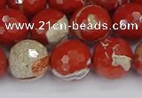 CRE334 15.5 inches 12mm faceted round red jasper beads