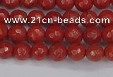 CRE338 15.5 inches 4mm faceted round red jasper beads