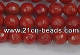 CRE339 15.5 inches 6mm faceted round red jasper beads