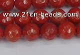 CRE340 15.5 inches 8mm faceted round red jasper beads