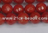 CRE341 15.5 inches 10mm faceted round red jasper beads